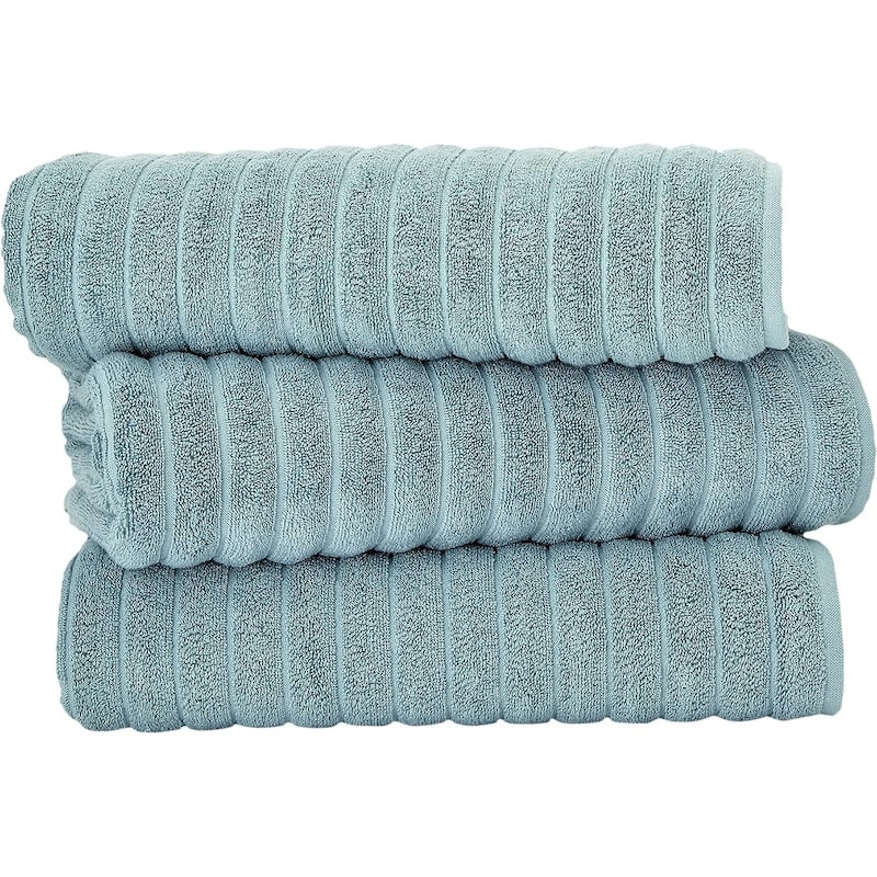 Classic Turkish Towels 100% Turkish Cotton Bath Sheets Plush Ribbed 3 Piece 40x65" - 40x65