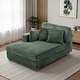 preview thumbnail 148 of 150, 42" W Plush Corduroy Upholstered Chaise Lounge Sleeper for Living