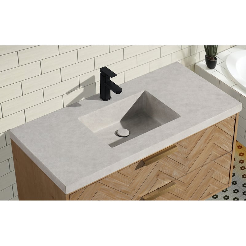 Ari Bath Carlsbad 42" Floating Bathroom Vanity Weathered Fir