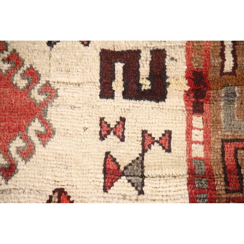 Tribal Qashqai Persian Vintage Area Rug Hand-knotted Wool Carpet - 4'10"x 8'1"
