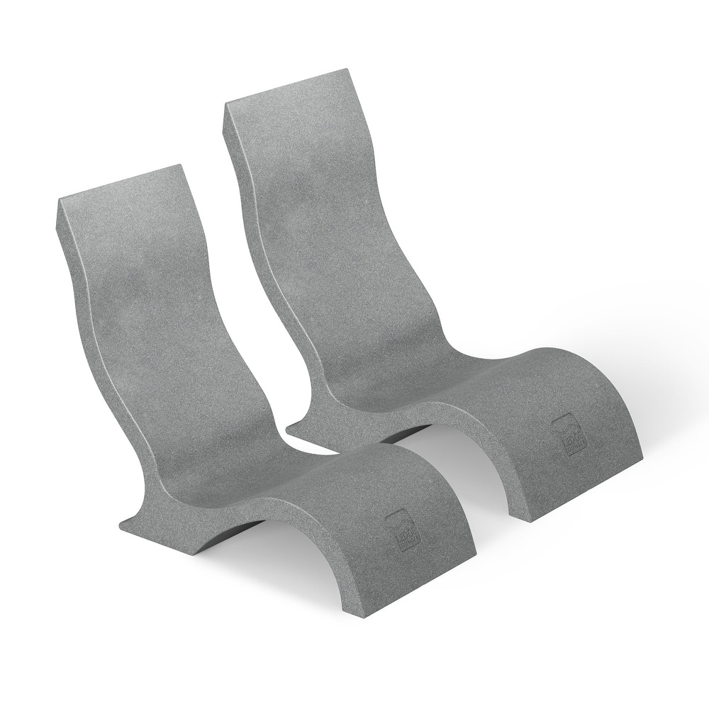Ledge Lounger - Signature Chair - Inside Pool & Sun Shelf Lounge Chair - Designed for Shallow Shelves Up to 9" - Set of 2