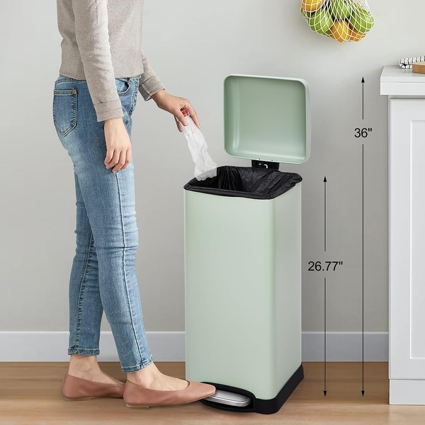 8-Gallon Stainless Steel Bathroom Step Trash Can,30-Liter