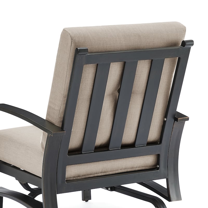 Outdoor Aluminum Chair with Sunbrella Cushion Set of 2