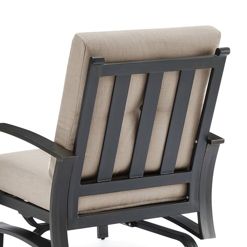 Outdoor Club Chair, Patio Aluminum Single Chair with Sunbrella Fabric Cushion