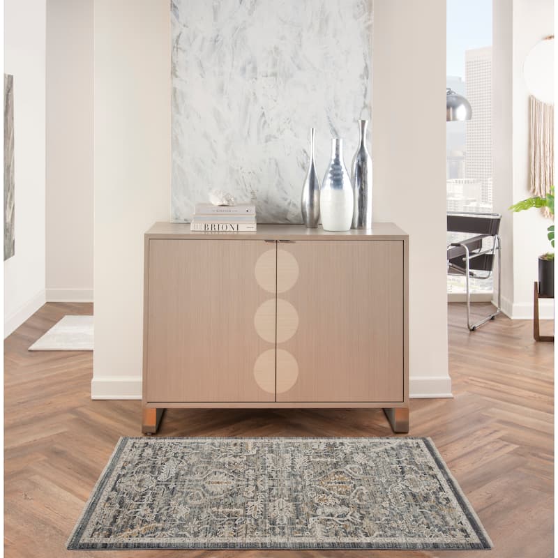 Nourison Nyle Vintage Persian Boho Area Rug - 2' 6" x 4' 6" - Navy Multicolor - Rectangle