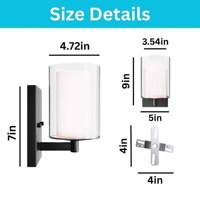 E26 Wall sconces black bedroom wall lighting glass wall lighting