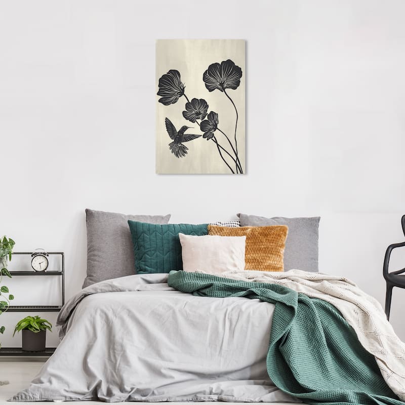 Wynwood Studio Canvas Floral and Botanical Nectar s Harvest Black and Pastel Black Modern & Contemporary Wall Art Canvas Print - 36 x 24