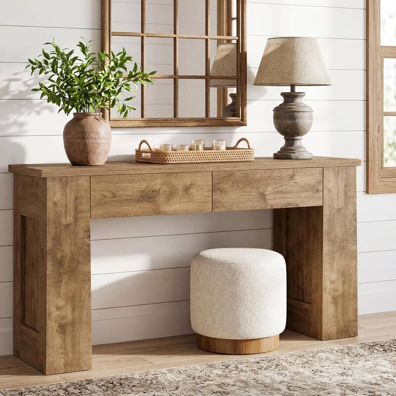 63-Inch Console Table with Drawers, Modern Long Entryway Sofa Table for Living Room - 63" W x 11.8" D x 31.5" H