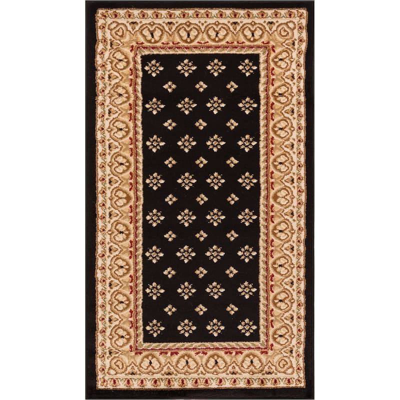 Well Woven Barclay Hudson Terrace Fleur De Lis Traditional Area Rug - 2' 3" x 3' 11" - Black - Rectangle