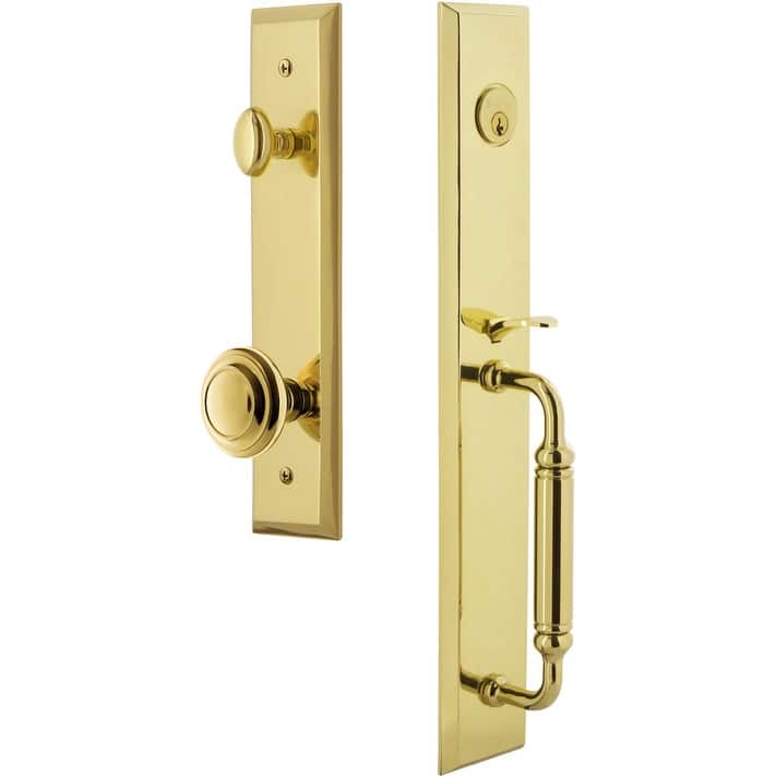 Grandeur Fifth Avenue Solid Brass Rose Keyed Entry Single Cylinder "C" - Lifetime Brass