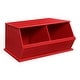 preview thumbnail 35 of 38, Badger Basket Two Bin Stackable Storage Cubby Red