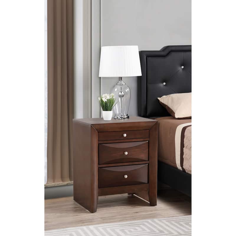 Modern Bedside Table with Drawer and Corner-blocked Bottoms Bedroom Cabinet Storage Nightstand