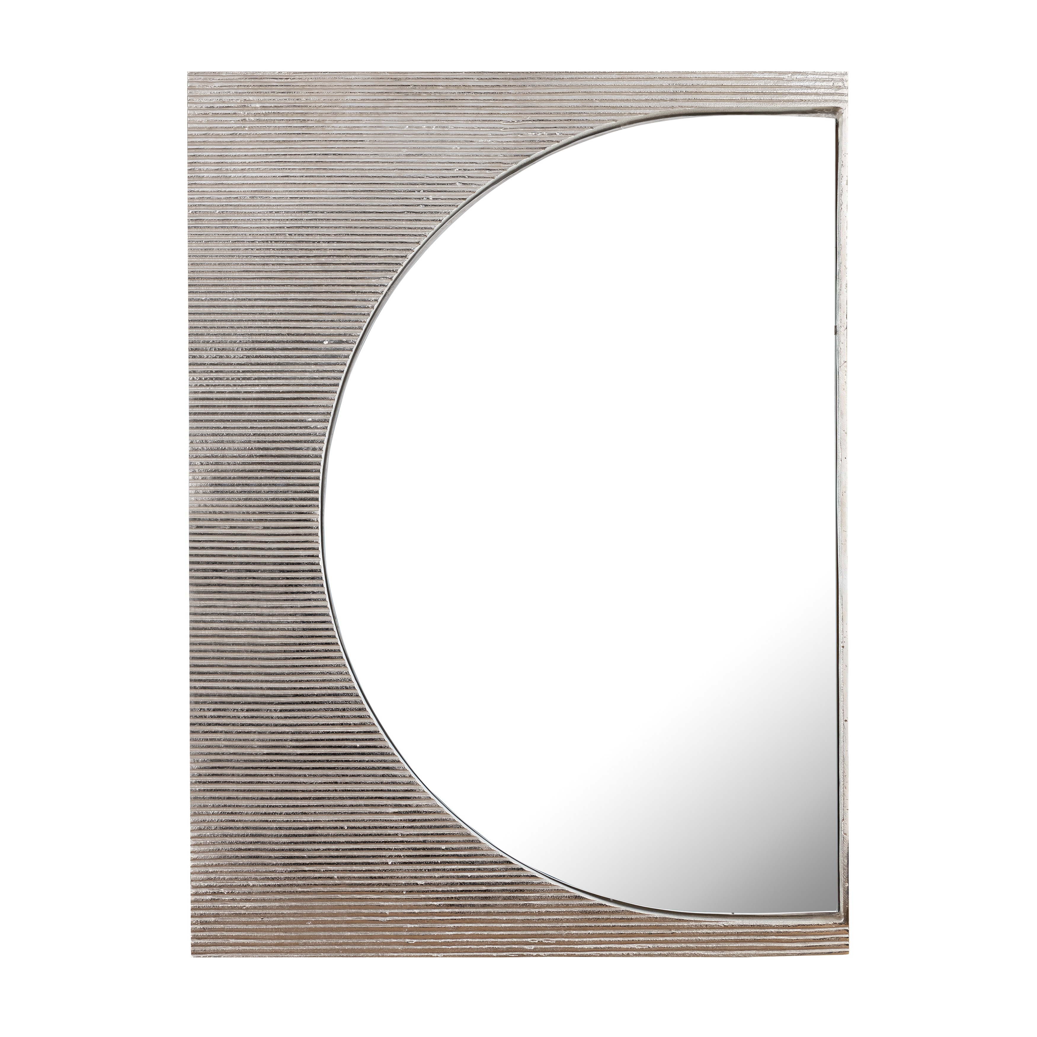 Atlas Flute Wall Rectangular Framed Asymmetrical Mirror - 48 inch High