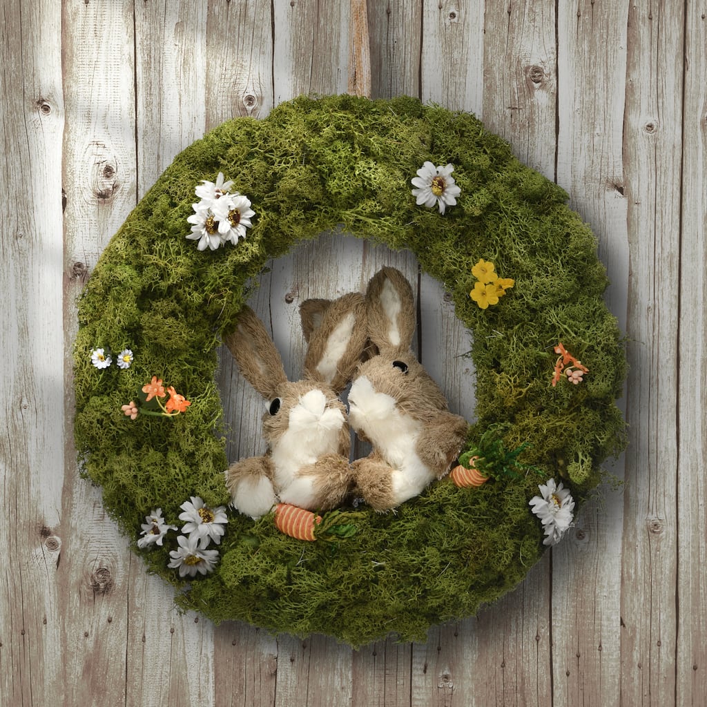 National Tree Company 15 in. Wreath with Rabbits