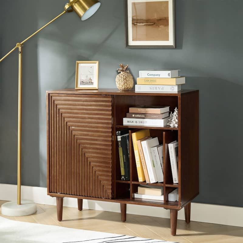 Alfred 34"Tall 2-Door Modern Multifunction Accent Cabinet with Adjustable Shelves by HULALA HOME - N/A