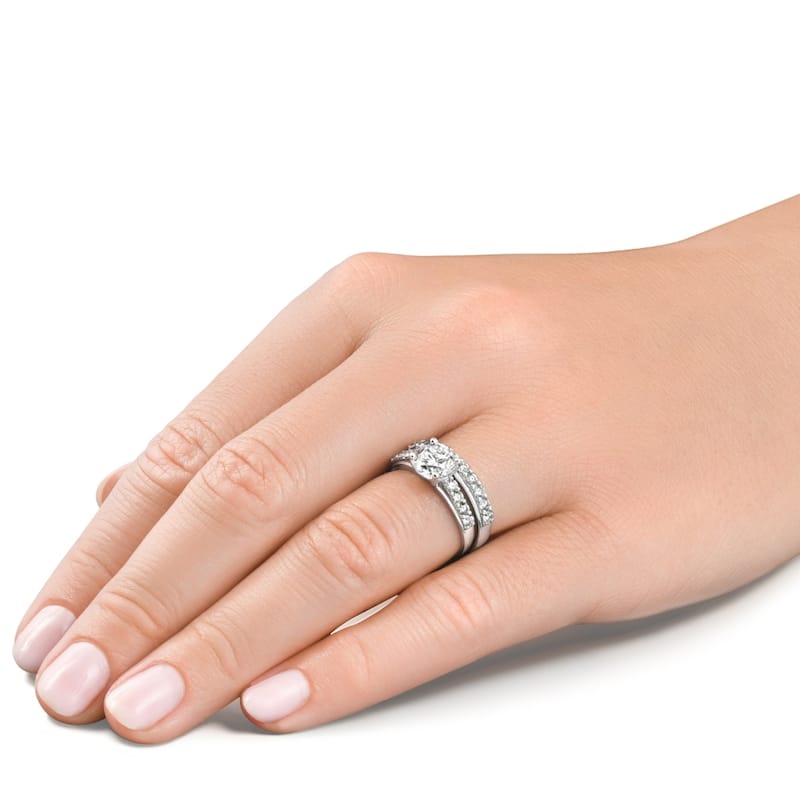 Bliss Diamond Certified 2 1/2Ct Diamond Engagement Wedding Ring Set Gold Lab Grown