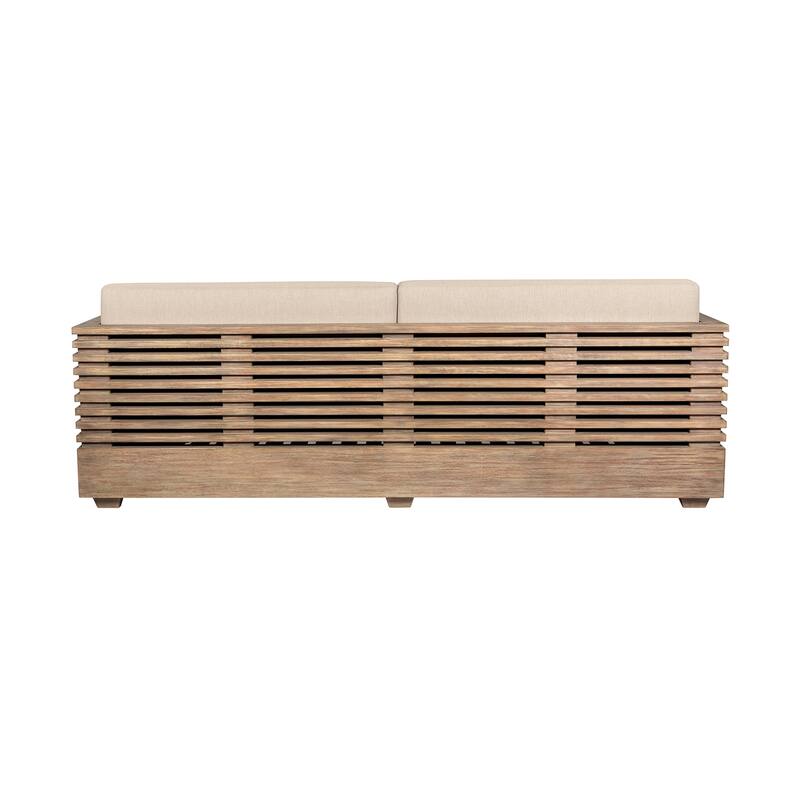 Vivid Eucalyptus Solid Wood All Weather Outdoor 3 Seater Patio Sofa with Olefin Cushions