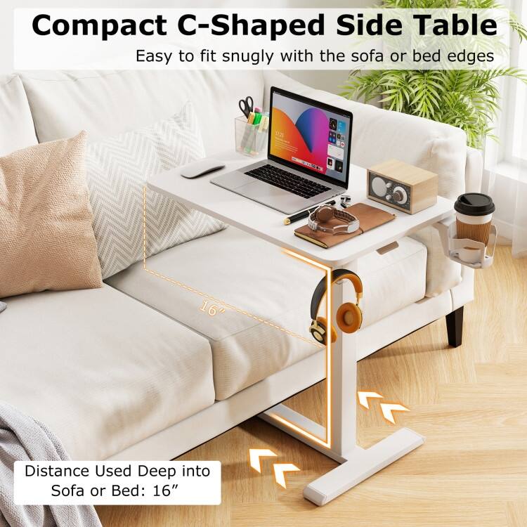 Engineered Wood Mobile Standing Desk with Adjustable Height