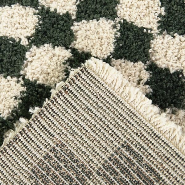 Covey Plush Checkered Thick Shag Area Rug