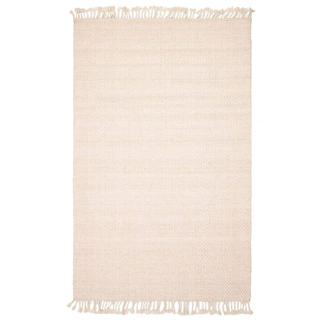 ECARPETGALLERY Braid weave Sienna Beige Wool Rug - 4'11 x 7'10