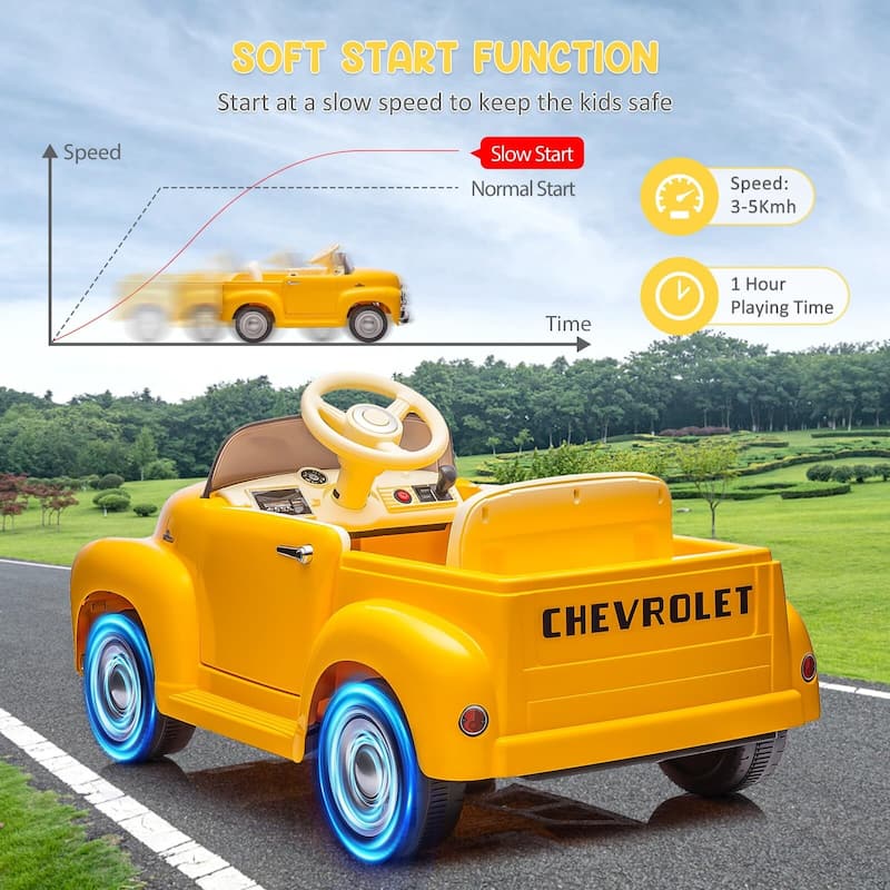 12V Kids Ride On Car, Licensed Chevrolet 3100 Pickup Battery Powered Electric Vehicle