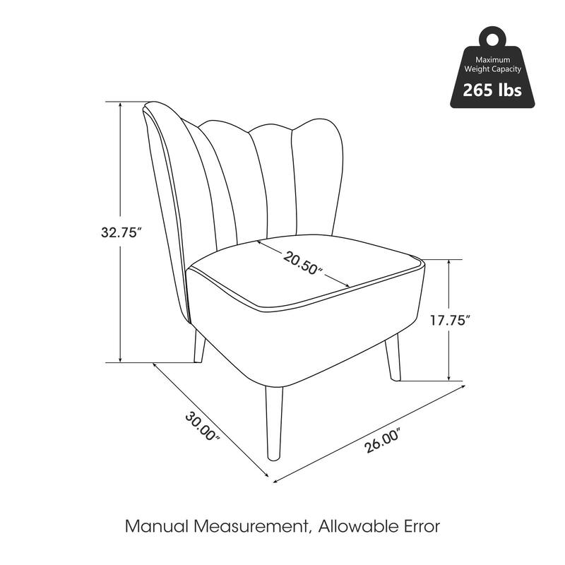 Glitzhome Set of 2 32.75"H Upholstered Tufted Accent Chair with Rubber Wood Legs