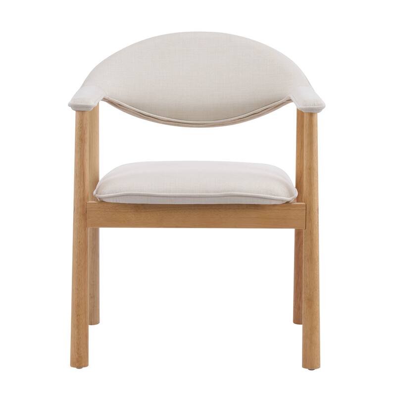 Christopher Knight Home - Modern Upholstered Rubber Wood Dining Chairs with Ergonomic Curved Back