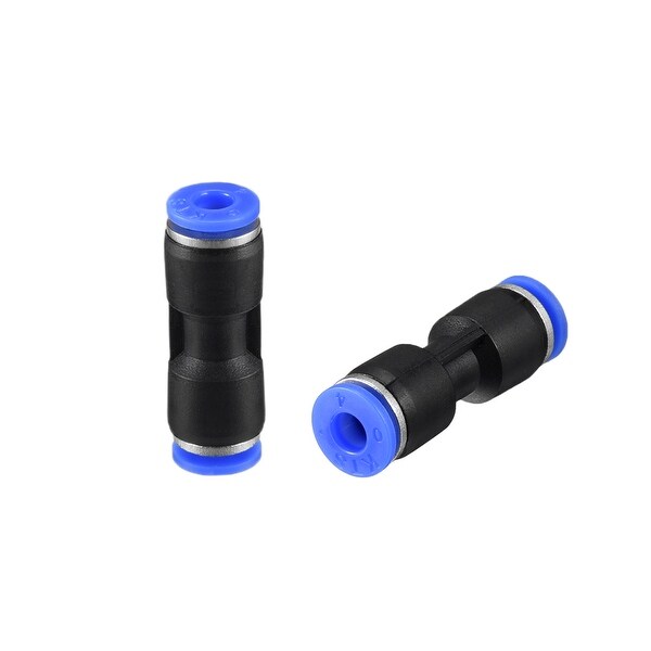 10pcs Push to Connect Fittings 4mm or 5/32" Straight OD Push Tube Fittings Blue