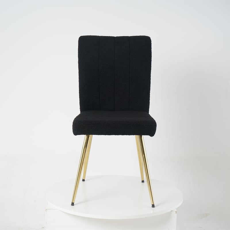 Set of 4 Modern Upholstered Teddy Fleece Dining Chairs