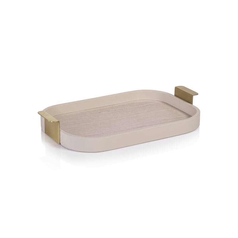 Córdoba Leather Tray with Metal Handles