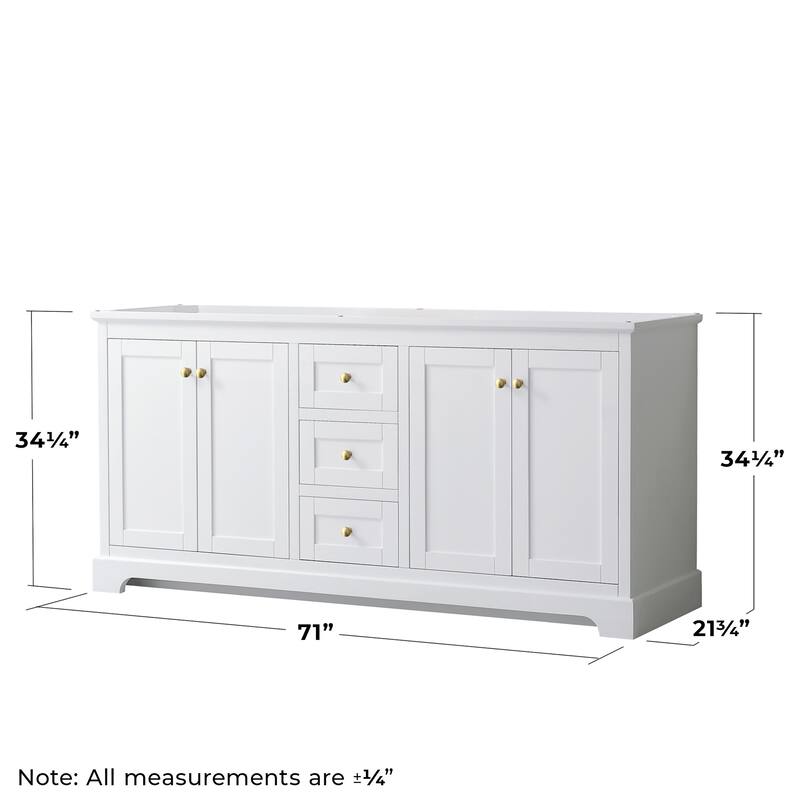 Wyndham Collection Avery 72" Double Free Standing Vanity Cabinet Only