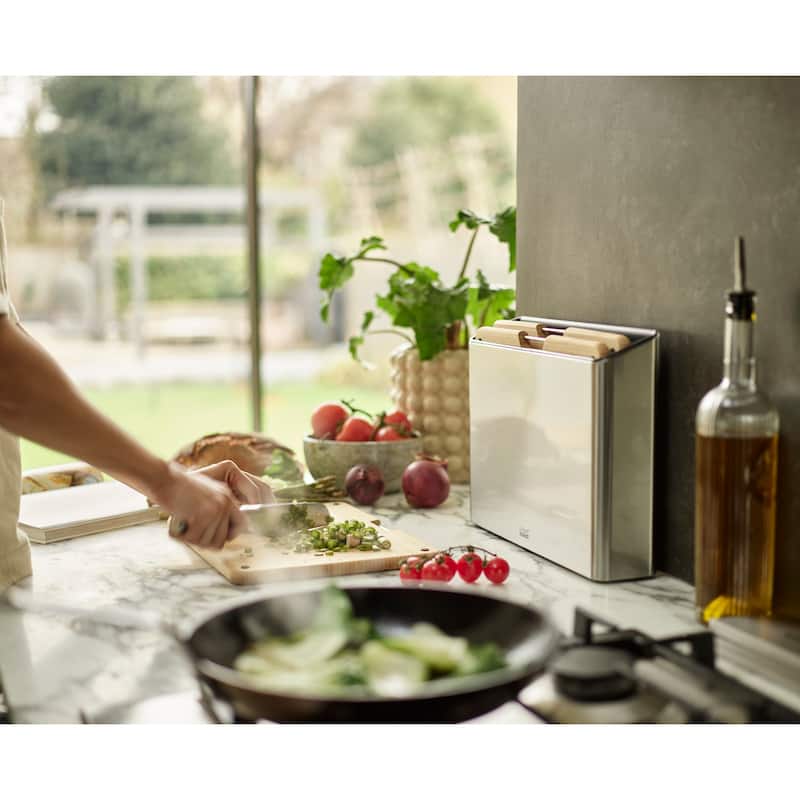 Joseph Joseph Folio Steel Bamboo 3-Piece Cutting Board Set with Steel Case