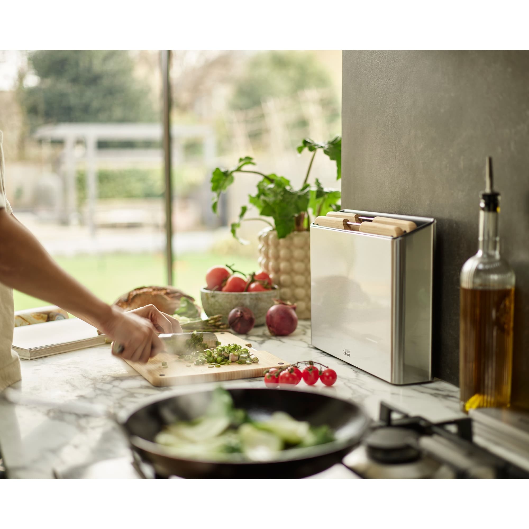 Joseph Joseph Folio Steel Bamboo 3Piece Cutting Board Set with