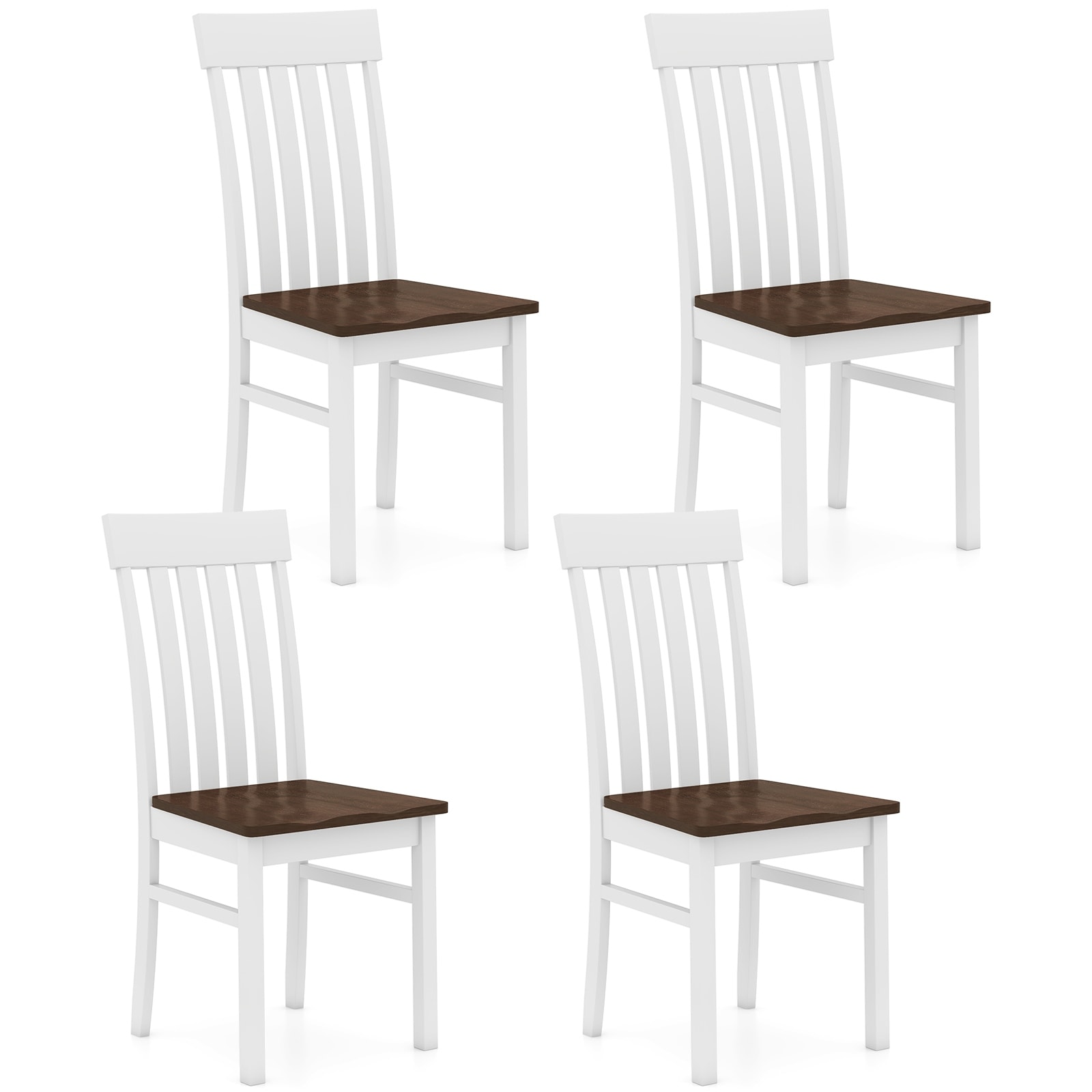 Costway Dining Chairs Set of 2 with Hollowed High Backrests Concave