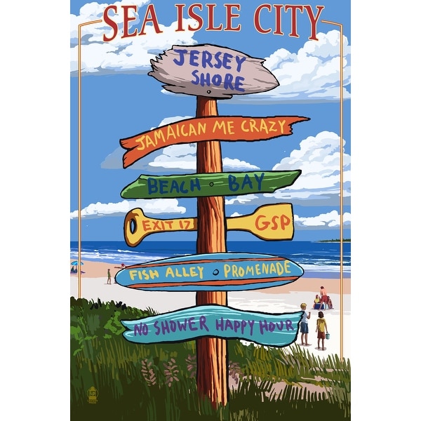 Sea Isle City, NJ - Dest Sign - LP Artwork (Poker Playing Cards Deck)