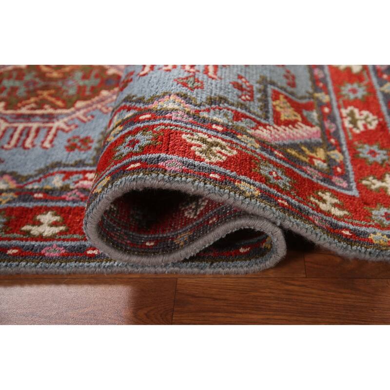 Geometric Heriz-Serapi Accent Rug Hand-Knotted Wool Carpet - 2'11"x 5'1"