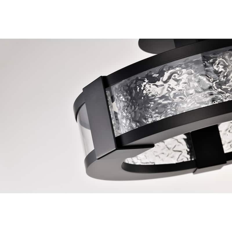 Darrow - 13 Inch LED Semi Flush - Matte Black - Acrylic Panels