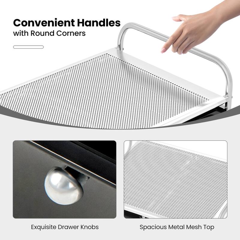 Costway 15 Drawer Rolling Storage Cart Tools Scrapbook Paper Office - See Details