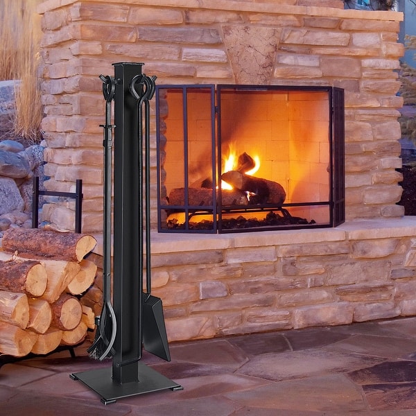 Shop Costway 5 Pieces Fireplace Tools Set Iron Fire Place Tool Set