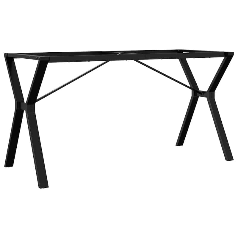 vidaXL Dining Table Leg Black Powder-coated steel Medium - 23.6 x 55.1 x 28.7 in