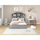 preview thumbnail 7 of 9, Full Size Wood Platform Bed with House-Shaped Storage Headboard and 2 Drawers, Grey