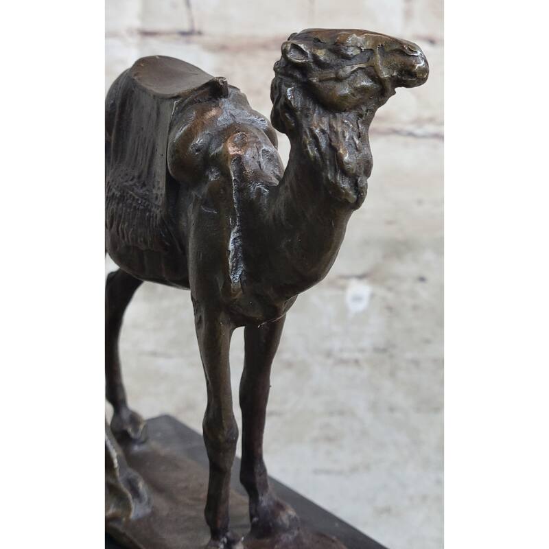 Camel Take A Journey Desert Bronze Figurine Sculpture Art Deco Marble Base Milo