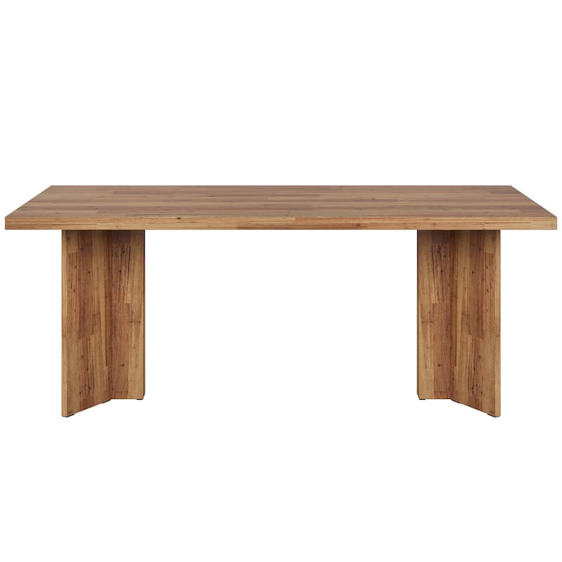 63" Farmhouse Executive Desk - Vintage Wood Computer Workstation with Thickened Tabletop, Large Writing & Conference Table