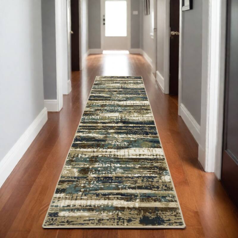 HomeRootsAbstract Modern Rectangle Area Rug - 92.52' X '26.77' X '0.39