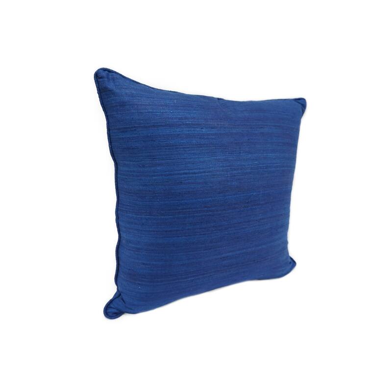 Home&Manor Raw Silk Throw Pillow 18" Bright Blue Bed Bath & Beyond