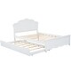 preview thumbnail 10 of 14, Flower Shape Headboard Bed Twin Size Platform Bed with Trundle, White