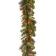 preview thumbnail 3 of 2, Pre-lit Silver Bristle Spruce 9-foot Garland with Cones - Green