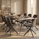 preview thumbnail 74 of 131, Elega Modern Sintered Stone Dining Table Modern Trestle Base Powder-Coated Steel Frame Kitchen Table - 47"-71"