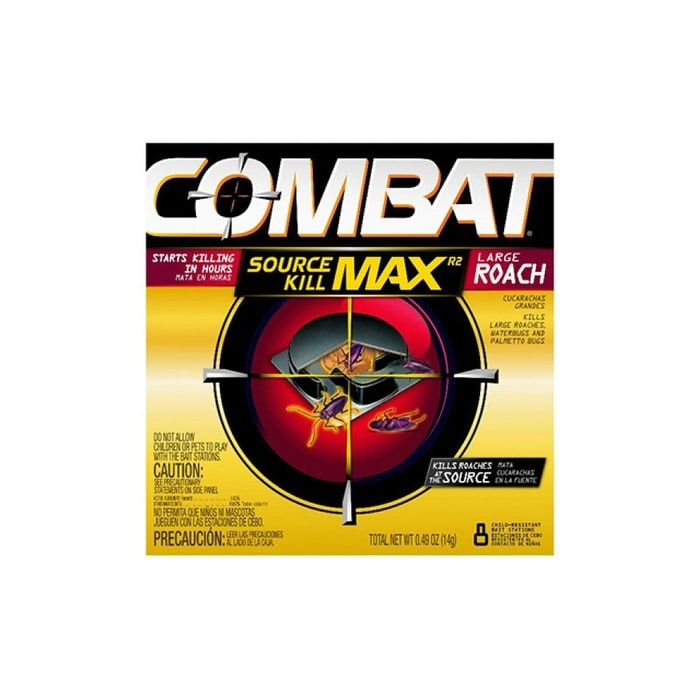 Combat Max Roach Killing Bait, Child-Resistant Bait Stations - 8 bait stations, 0.49 oz
