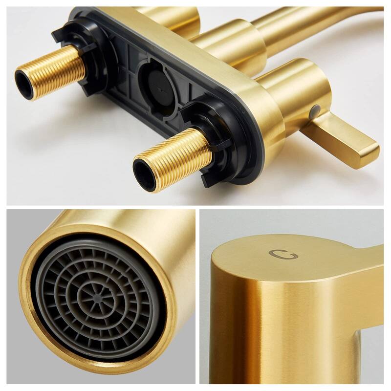 2 Handle 4 Inch Centerset Bathroom Sink Faucet 2 Hole Bathroom Faucet with Supply Hoses Vanity Tap with Overflow Pop Up Drain